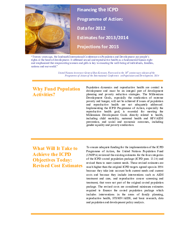 Financing the ICPD Programme of Action 2014