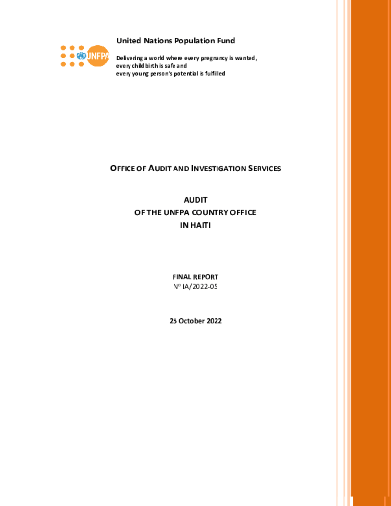 Audit of the UNFPA Country Office in Haiti