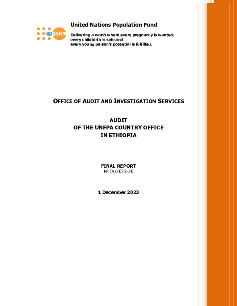 Audit of the UNFPA Country Office in Ethiopia Audit of the UNFPA Country Office in Ethiopia